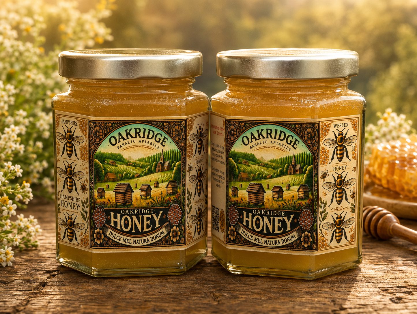 Oakridge Wildflower blossom Honey Hampshire Honey 2026 2 Jar value set
