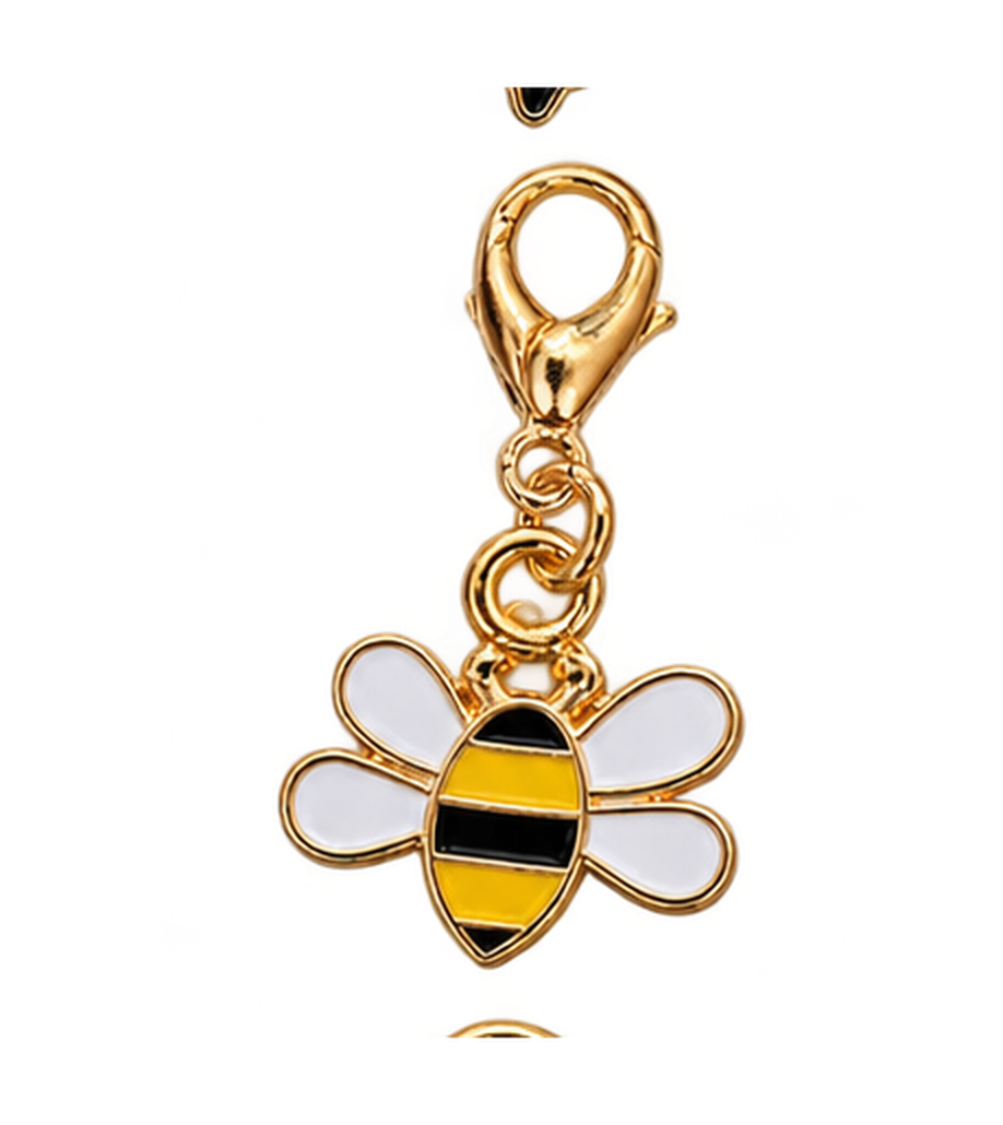 Small Bee Charm Enamel Alloy Pendant with Lobster Clasp Keychain addition