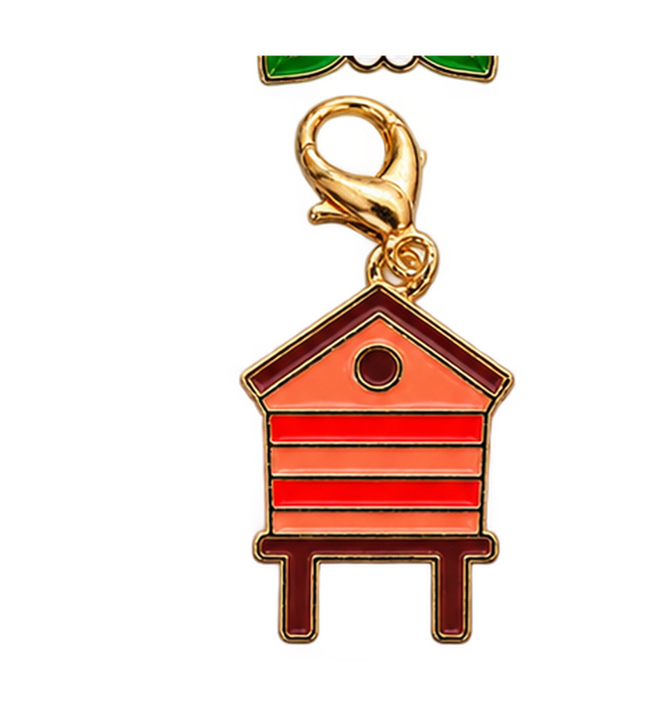 Beehive Charm Enamel Alloy Pendant with Lobster Clasp Keychain addition